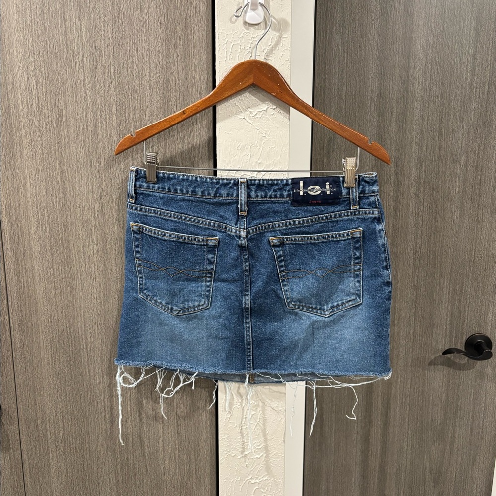 Vintage l.e.i blue jean skirt